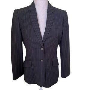 Calvin Klein Black with White Pinstripes Pantsuit 6P